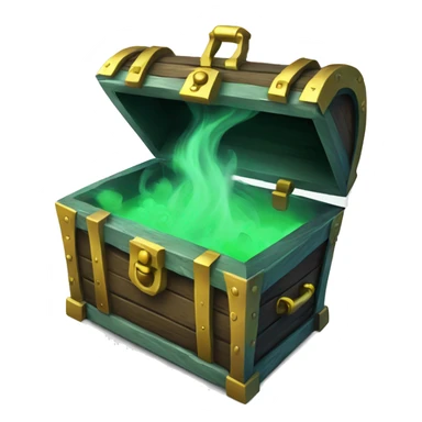 open treasure chest with green smoke coming out sticker