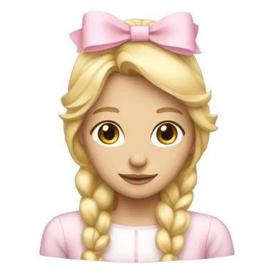 blonde girl from behind with light pink bow sticker