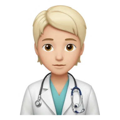 androgynous medium tone skin physician sticker