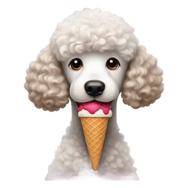 Poodle eating ice cream sticker