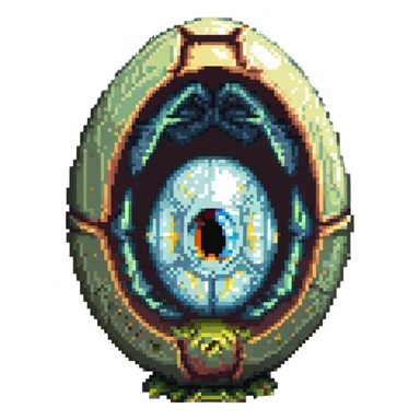 cranial, eye, MRI, SCAN, egg, embryonic, inside of glass egg, alien, eerie sticker