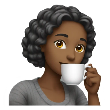 Girl sipping tea sticker