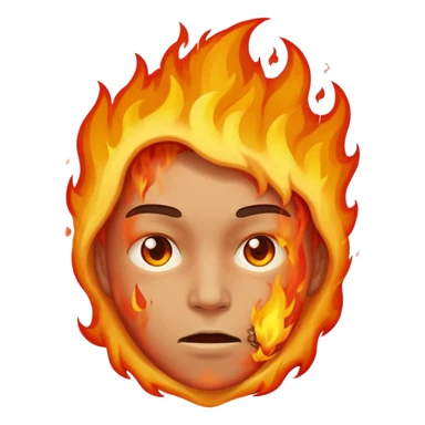 White Email with face and fire sticker
