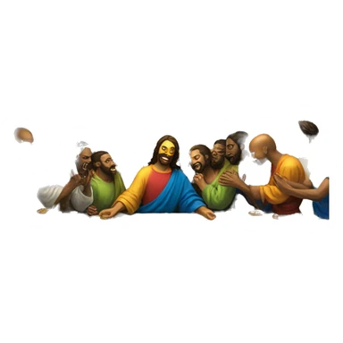 Gold the last supper art sticker