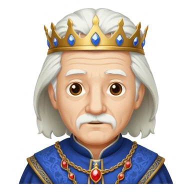 a white haired old man standing in medieval royal clothes sticker