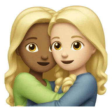 Two blonde girls hugging each other sticker