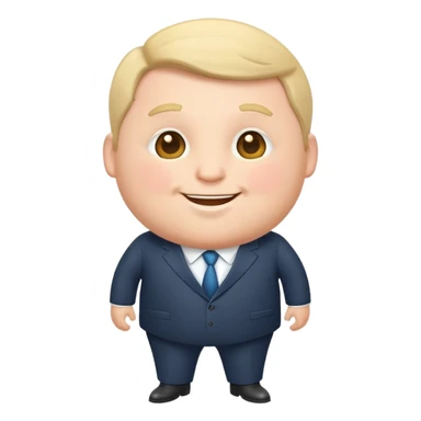 happy plump white man in suit sticker