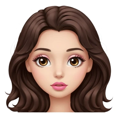big brown eye very long lashes wavy dark brown hair wheat skin beautiful kissed girl  sticker