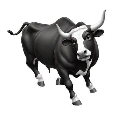 Bucking Bull full body black and white  sticker