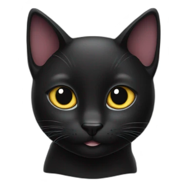 Black cat with star in head sticker