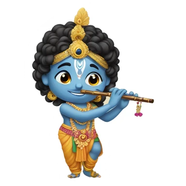 lord krishna playing flute sticker