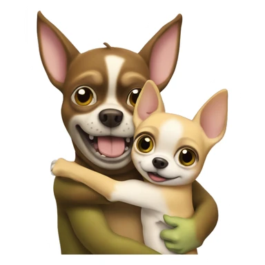 Shrek hugging chihuahua sticker