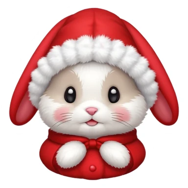 Peluche lapin noel cute bonnet sticker