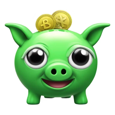 alien green piggy bank money  sticker