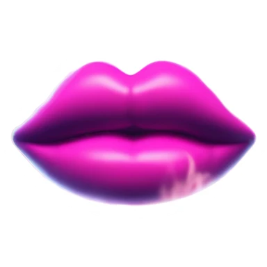 Neon pink lips smoke and release smoke sticker