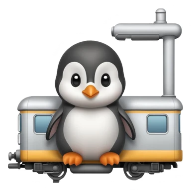 Baby penguin sitting in a train sticker