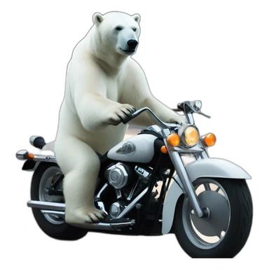 polar bear riding à harley sticker
