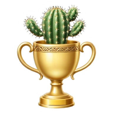 gold cactus cup trophy no face sticker