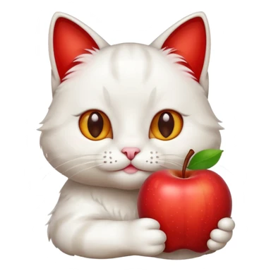 Gato com uma maça  sticker