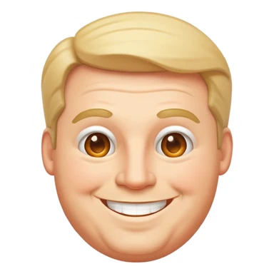 happy plump white American man sticker