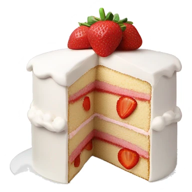 white frosting layered strawberry cake sticker