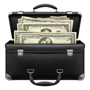 open wifi money bill filled briefcase sticker