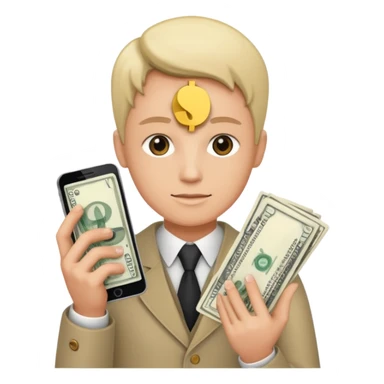 Earn money show by human with mobile.show cash flow symbol sticker