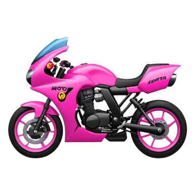 moto sportiva con scritta nera e solo avanti rosa fluorescente  sticker