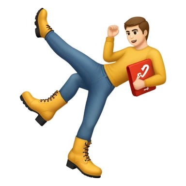 Boot kicking with a text "Get 2 Fuck" sticker