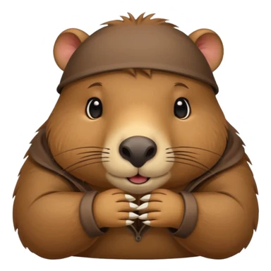 capybara with shy fingers sticker sticker