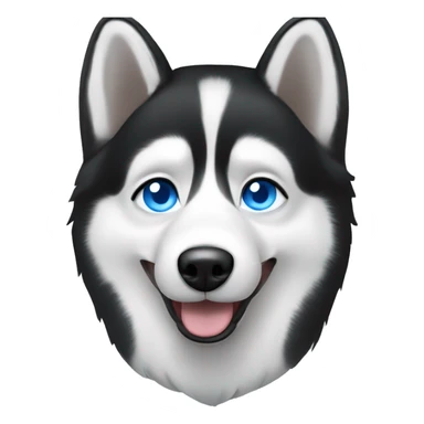 Black and white husky dog face with blue eyes sticker