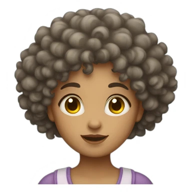 A girl with curly hair who likes the moon sticker