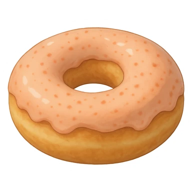 Donut in Ghibli style, detailed, soft colors, with no background sticker