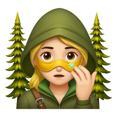forest rogue rubbing eyes with pollen sparkles sticker
