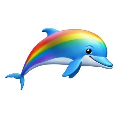 Dolphin jumping over a rainbow sticker