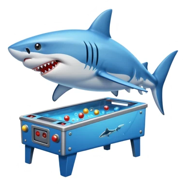 Shark playing pinball  sticker