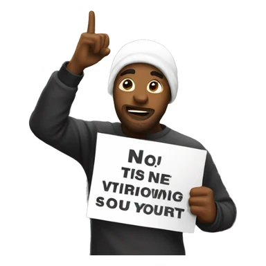 people protest holding a poster in their hand sticker