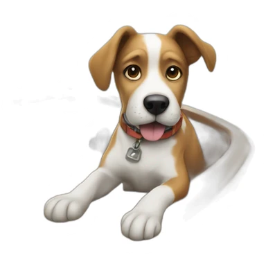 Dog on a boat sticker