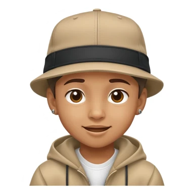 kid with a hiphop hat, cheerful expression sticker