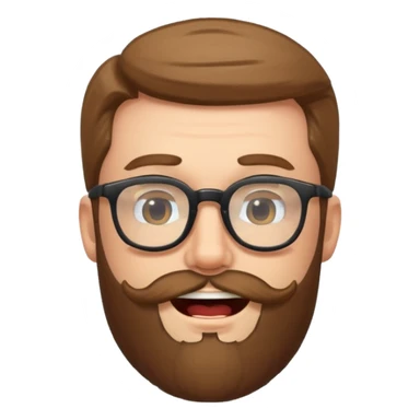 man with beard and glasses, winking sticker