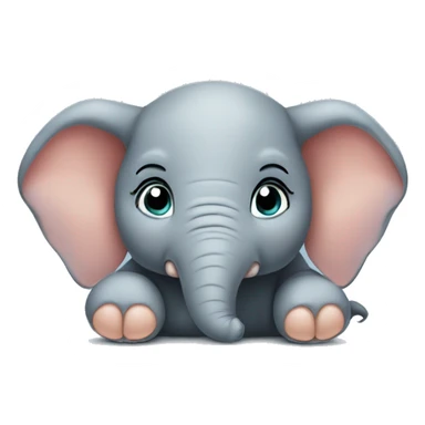 Baby elephant laying down  sticker