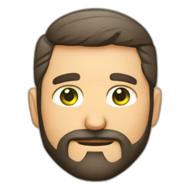 Hombre 40 años ojos verdes media barba canosa calvo nariz fina sticker