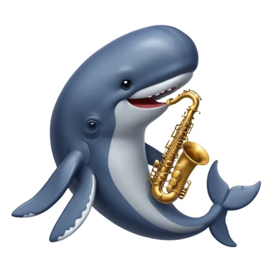 a whale playing saxophone sticker