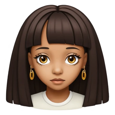 Lisa Left Eye Lopes with dark brown long hair sticker