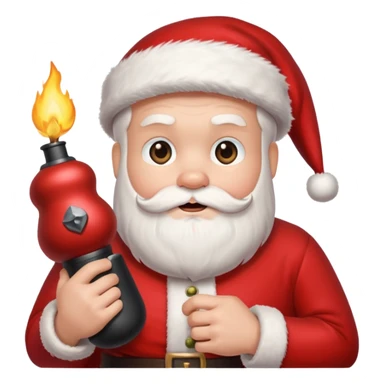 Santa holding a bomb sticker