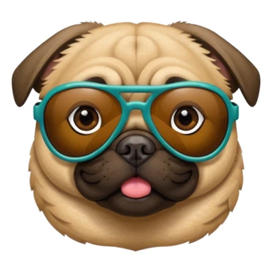 a pug with pit viper sunglasses sticker
