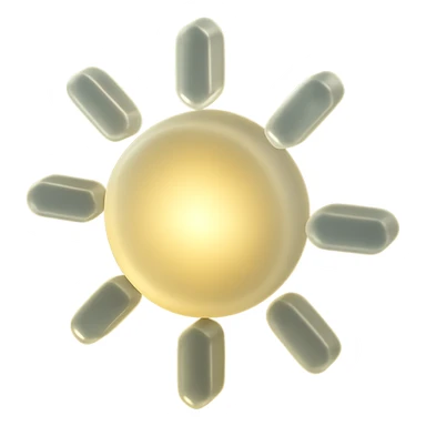 shiny sun with soft glow, inspired by Apple emoji sticker