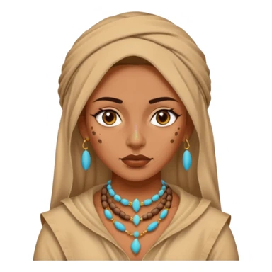 desert woman outfit with piercings just face  sticker