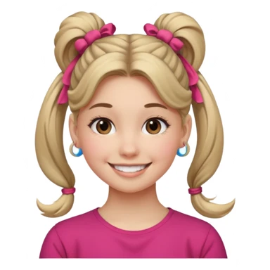 Teen girl with scrunchie ponytail sticker
