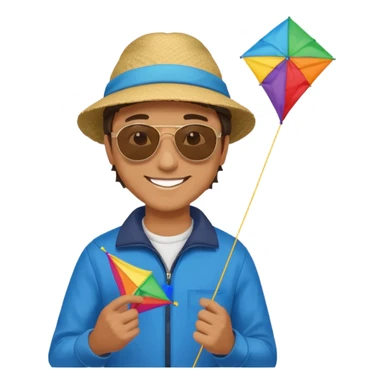 man holding kite sticker